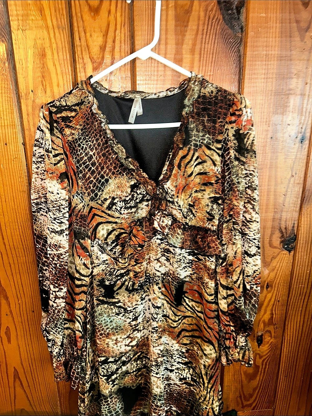 Moonchild Animal Print Mini Dress in Brown & Black Like New